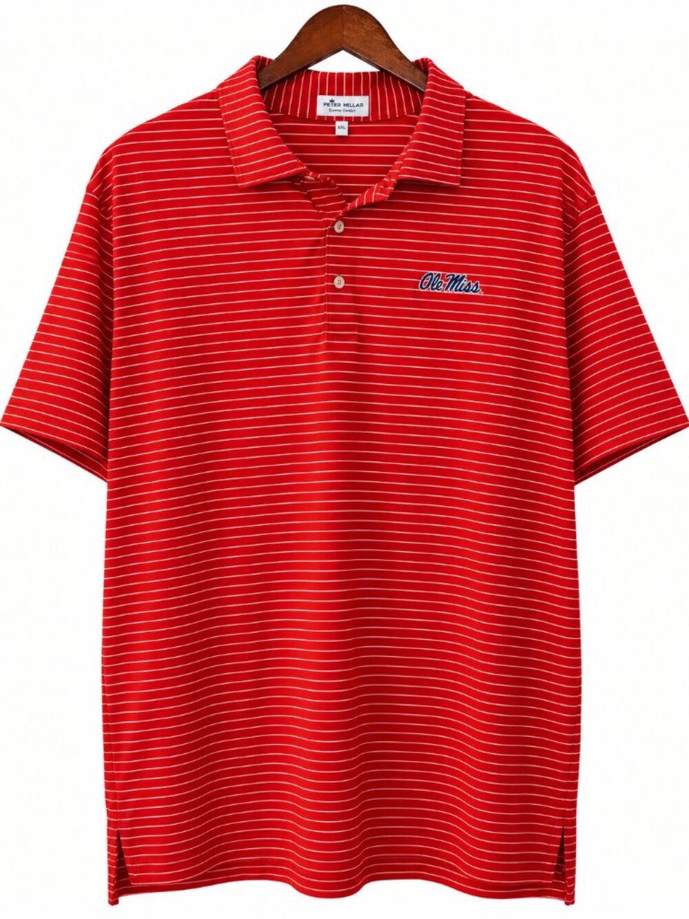 Peter Millar Ole Miss Summer Comfort Stripe Golf Polo XXL Red White